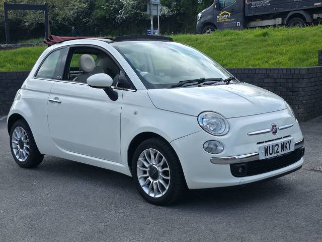 Fiat 500 1.2 Lounge 2dr Convertible Petrol White