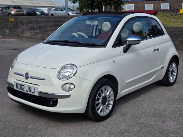Fiat 500 1.2 Lounge 2dr [Start Stop] Convertible Petrol White